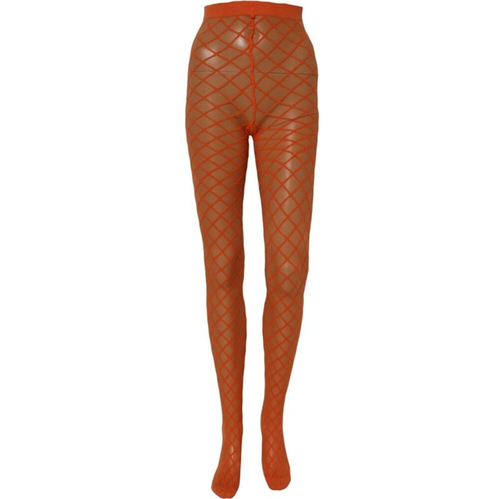 Dolce & Gabbana Orange Nylon Fishnet Pantyhose Stockings Women's Socks